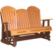 LuxCraft LuxCraft Tangerine 5 ft. Recycled Plastic Adirondack Outdoor Glider Tangerine on Chestnut Brown Adirondack Glider 5APGTCB