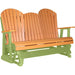 LuxCraft LuxCraft Tangerine 5 ft. Recycled Plastic Adirondack Outdoor Glider Tangerine on Lime Green Adirondack Glider 5APGTLG