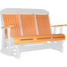 LuxCraft LuxCraft Tangerine 5 ft. Recycled Plastic Highback Outdoor Glider Tangerine on White Highback Glider 5CPGTWH