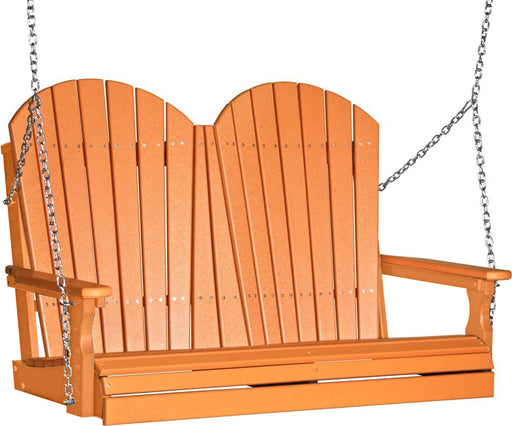 LuxCraft LuxCraft Tangerine Adirondack 4ft. Recycled Plastic Porch Swing Tangerine / Adirondack Porch Swing Porch Swing 4APST