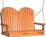 LuxCraft LuxCraft Tangerine Adirondack 4ft. Recycled Plastic Porch Swing Tangerine on Cedar / Adirondack Porch Swing Porch Swing 4APSTC