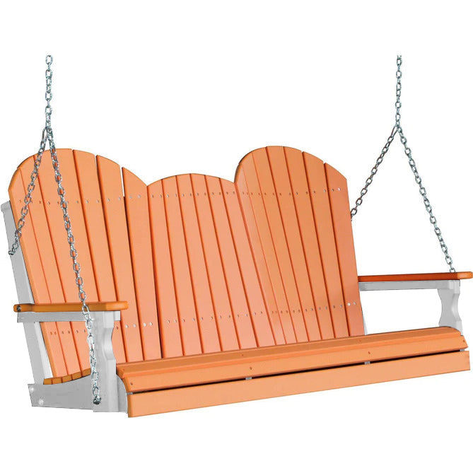 LuxCraft LuxCraft Tangerine Adirondack 5ft. Recycled Plastic Porch Swing Porch Swing