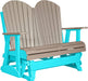 LuxCraft LuxCraft Weatherwood 4 ft. Recycled Plastic Adirondack Outdoor Glider Weatherwood on Aruba Blue Adirondack Glider 4APGWWAB