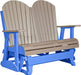 LuxCraft LuxCraft Weatherwood 4 ft. Recycled Plastic Adirondack Outdoor Glider Weatherwood on Blue Adirondack Glider 4APGWWBL