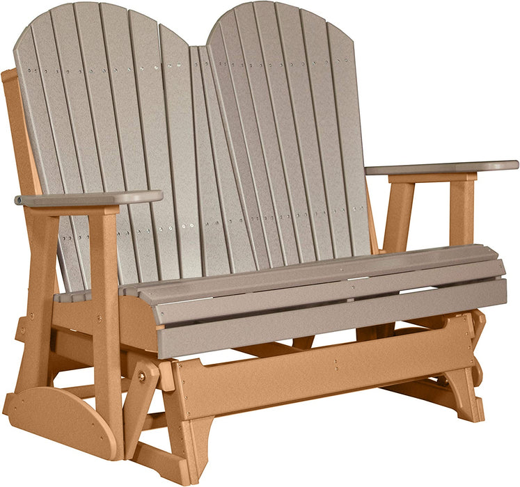 LuxCraft LuxCraft Weatherwood 4 ft. Recycled Plastic Adirondack Outdoor Glider Weatherwood on Cedar Adirondack Glider 4APGWWC