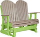 LuxCraft LuxCraft Weatherwood 4 ft. Recycled Plastic Adirondack Outdoor Glider Weatherwood on Lime Green Adirondack Glider 4APGWWLG