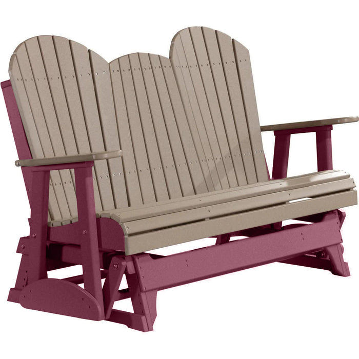 LuxCraft LuxCraft Weatherwood 5 ft. Recycled Plastic Adirondack Outdoor Glider Adirondack Glider