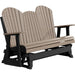 LuxCraft LuxCraft Weatherwood 5 ft. Recycled Plastic Adirondack Outdoor Glider Weatherwood on Black Adirondack Glider