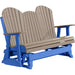 LuxCraft LuxCraft Weatherwood 5 ft. Recycled Plastic Adirondack Outdoor Glider Weatherwood on Blue Adirondack Glider 5APGWWBL