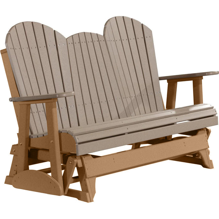 LuxCraft LuxCraft Weatherwood 5 ft. Recycled Plastic Adirondack Outdoor Glider Weatherwood on Cedar Adirondack Glider