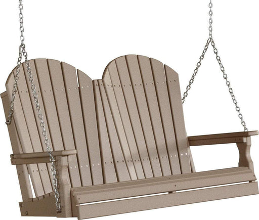 LuxCraft LuxCraft Weatherwood Adirondack 4ft. Recycled Plastic Porch Swing Weatherwood / Adirondack Porch Swing Porch Swing 4APSWW