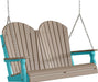 LuxCraft LuxCraft Weatherwood Adirondack 4ft. Recycled Plastic Porch Swing Weatherwood on Aruba Blue / Adirondack Porch Swing Porch Swing 4APSWWAB