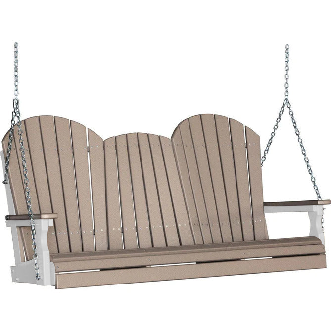 LuxCraft LuxCraft Weatherwood Adirondack 5ft. Recycled Plastic Porch Swing Porch Swing