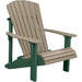 LuxCraft LuxCraft Weatherwood Deluxe Recycled Plastic Adirondack Chair Weatherwood on Green Adirondack Deck Chair PDACWWG