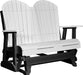 LuxCraft LuxCraft White 4 ft. Recycled Plastic Adirondack Outdoor Glider White on Black Adirondack Glider 4APGWB