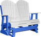 LuxCraft LuxCraft White 4 ft. Recycled Plastic Adirondack Outdoor Glider White on Blue Adirondack Glider 4APGWBL