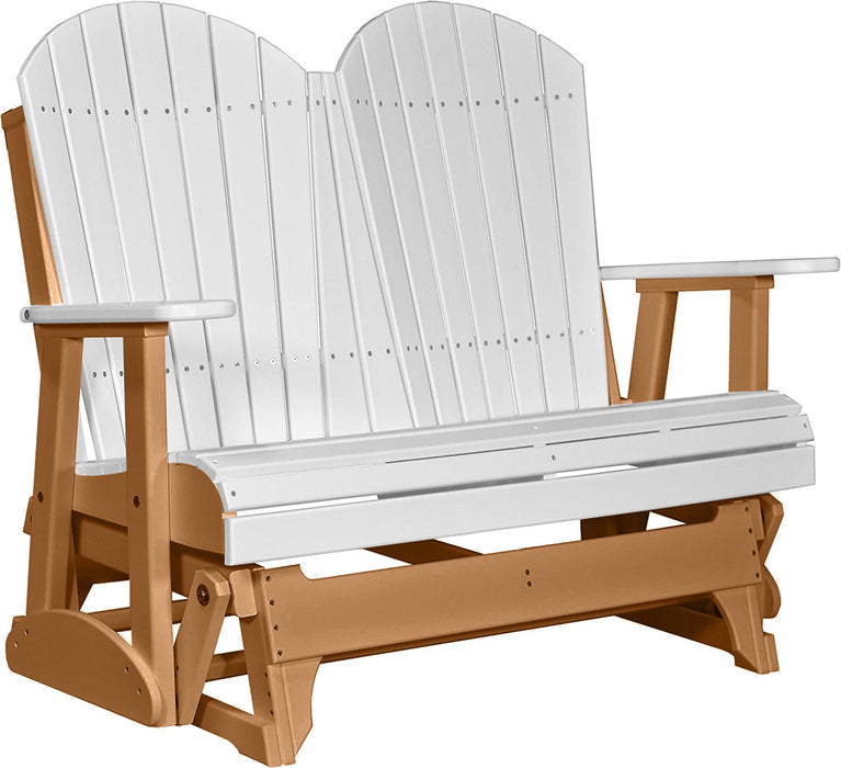 LuxCraft LuxCraft White 4 ft. Recycled Plastic Adirondack Outdoor Glider White on Cedar Adirondack Glider 4APGWC