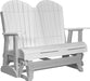 LuxCraft LuxCraft White 4 ft. Recycled Plastic Adirondack Outdoor Glider White on Dove Gray Adirondack Glider 4APGWDG