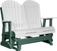 LuxCraft LuxCraft White 4 ft. Recycled Plastic Adirondack Outdoor Glider White on Green Adirondack Glider 4APGWG