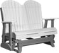 LuxCraft LuxCraft White 4 ft. Recycled Plastic Adirondack Outdoor Glider White on Slate Adirondack Glider 4APGWS