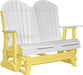 LuxCraft LuxCraft White 4 ft. Recycled Plastic Adirondack Outdoor Glider White on Yellow Adirondack Glider 4APGWY