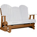 LuxCraft LuxCraft White 5 ft. Recycled Plastic Adirondack Outdoor Glider White on Antique Mahogany Adirondack Glider 5APGWAM