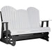 LuxCraft LuxCraft White 5 ft. Recycled Plastic Adirondack Outdoor Glider White on Black Adirondack Glider 5APGWB