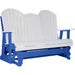 LuxCraft LuxCraft White 5 ft. Recycled Plastic Adirondack Outdoor Glider White on Blue Adirondack Glider 5APGWBL