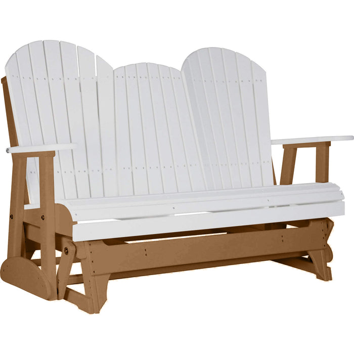 LuxCraft LuxCraft White 5 ft. Recycled Plastic Adirondack Outdoor Glider White on Cedar Adirondack Glider 5APGWC