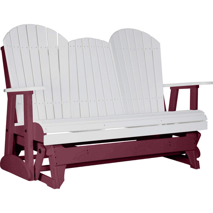 LuxCraft LuxCraft White 5 ft. Recycled Plastic Adirondack Outdoor Glider White on Cherrywood Adirondack Glider 5APGWCW