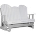 LuxCraft LuxCraft White 5 ft. Recycled Plastic Adirondack Outdoor Glider White on Dove Gray Adirondack Glider 5APGWDG