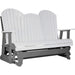 LuxCraft LuxCraft White 5 ft. Recycled Plastic Adirondack Outdoor Glider White on Slate Adirondack Glider 5APGWS