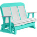 LuxCraft LuxCraft White 5 ft. Recycled Plastic Highback Outdoor Glider White on Aruba Blue Highback Glider 5CPGWAB