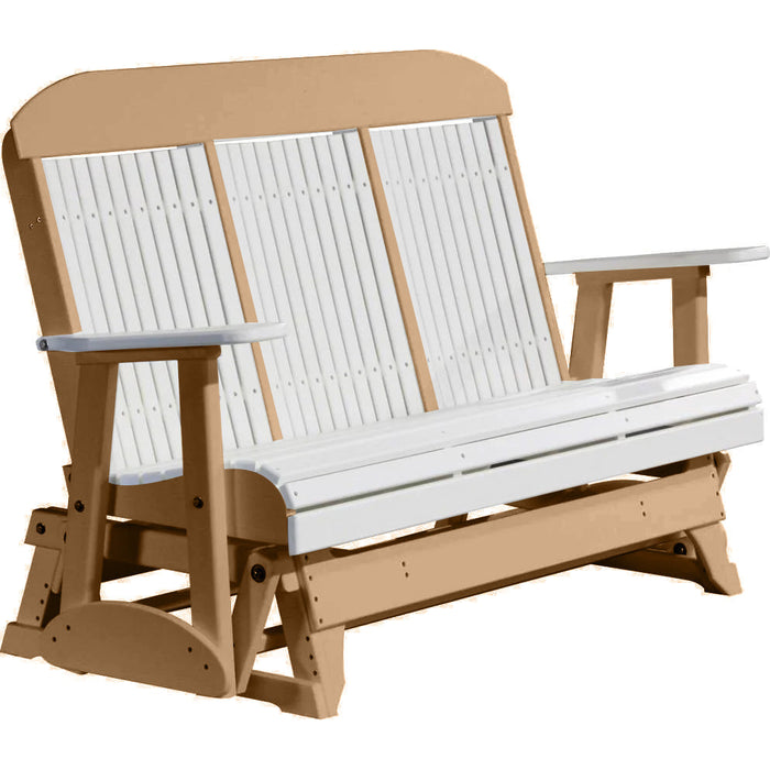 LuxCraft LuxCraft White 5 ft. Recycled Plastic Highback Outdoor Glider White on Cedar Highback Glider 5CPGWC