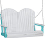 LuxCraft LuxCraft White Adirondack 4ft. Recycled Plastic Porch Swing White on Aruba Blue / Adirondack Porch Swing Porch Swing 4APSWAB