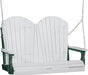 LuxCraft LuxCraft White Adirondack 4ft. Recycled Plastic Porch Swing With Cup Holder White on Green / Adirondack Porch Swing Porch Swing 4APSWG-CH