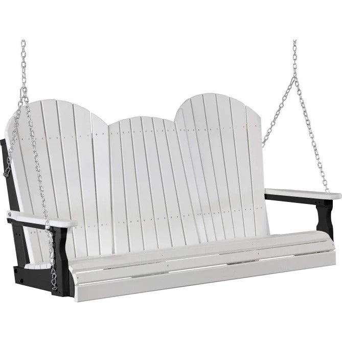 LuxCraft LuxCraft White Adirondack 5ft. Recycled Plastic Porch Swing Porch Swing