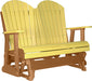 LuxCraft LuxCraft Yellow 4 ft. Recycled Plastic Adirondack Outdoor Glider With Cup Holder Yellow on Cedar Adirondack Glider 4APGYC-CH