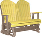 LuxCraft LuxCraft Yellow 4 ft. Recycled Plastic Adirondack Outdoor Glider Yellow on Weatherwood Adirondack Glider 4APGYWW