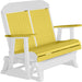 LuxCraft LuxCraft Yellow 4 ft. Recycled Plastic Highback Outdoor Glider Bench With Cup Holder Yellow on White Highback Glider 4CPGYW-CH