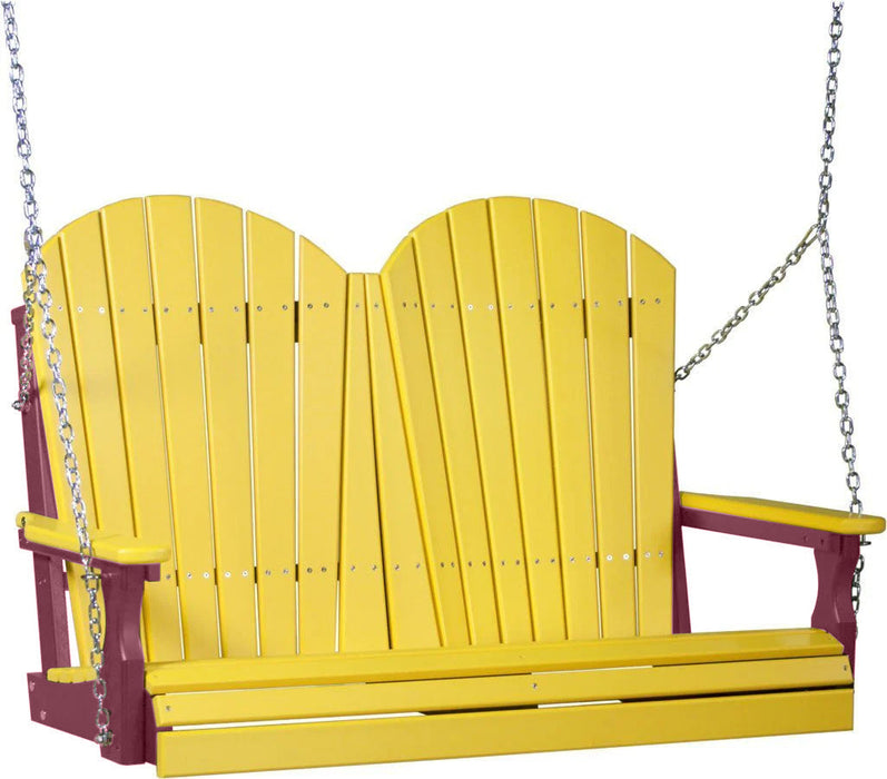 LuxCraft LuxCraft Yellow Adirondack 4ft. Recycled Plastic Porch Swing Porch Swing