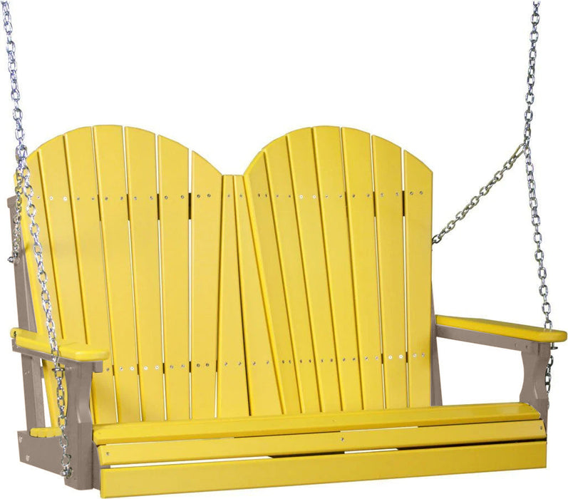 LuxCraft LuxCraft Yellow Adirondack 4ft. Recycled Plastic Porch Swing Porch Swing