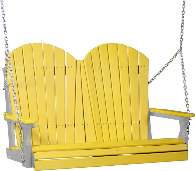 LuxCraft LuxCraft Yellow Adirondack 4ft. Recycled Plastic Porch Swing Porch Swing