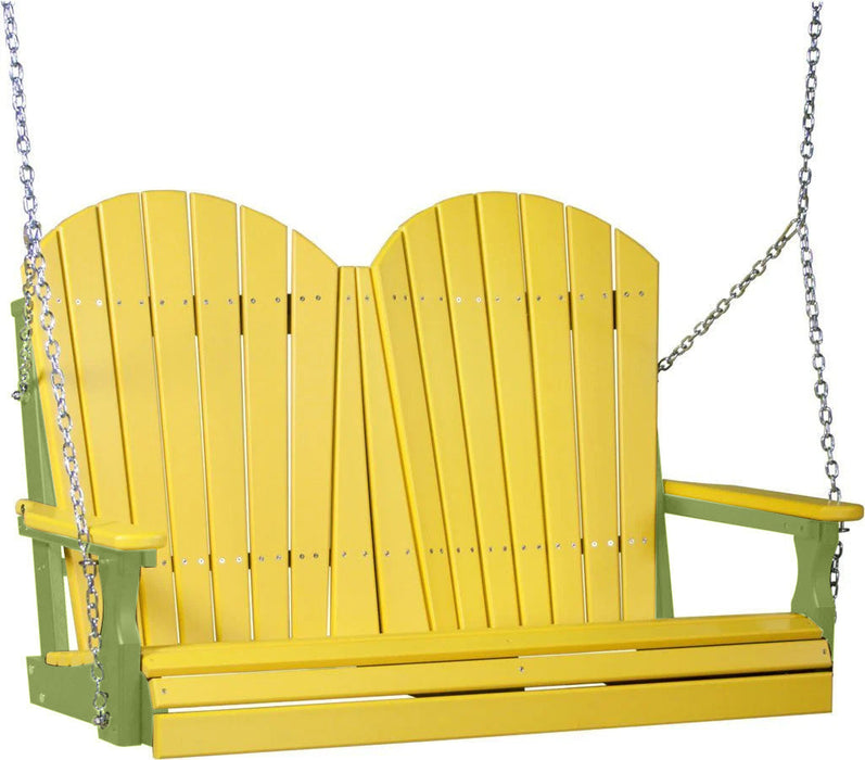 LuxCraft LuxCraft Yellow Adirondack 4ft. Recycled Plastic Porch Swing Porch Swing