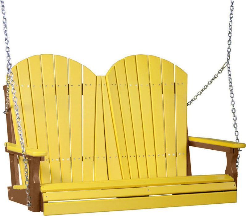 LuxCraft LuxCraft Yellow Adirondack 4ft. Recycled Plastic Porch Swing Porch Swing