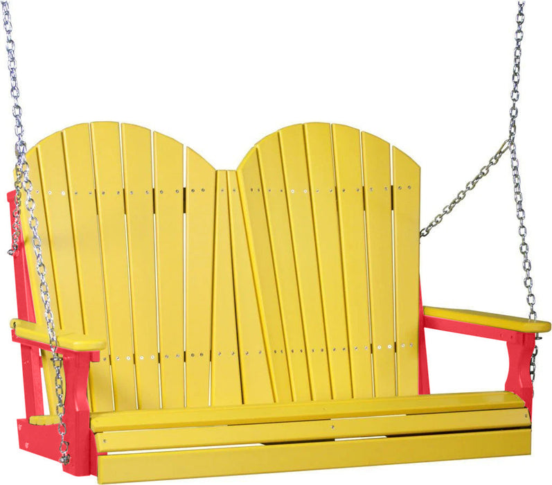 LuxCraft LuxCraft Yellow Adirondack 4ft. Recycled Plastic Porch Swing Porch Swing