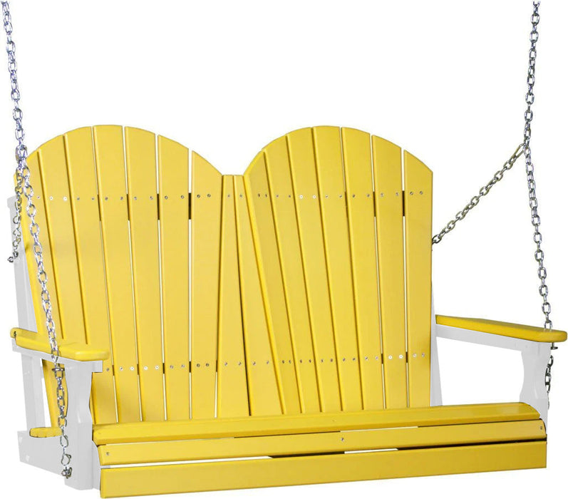 LuxCraft LuxCraft Yellow Adirondack 4ft. Recycled Plastic Porch Swing Porch Swing