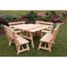 A & L Furniture A & L Furniture 43" Sq. Table w/ 4 Backed Benches- Specify for FREE 2" Umbrella Hole Unfinished Tables 302C-UNF