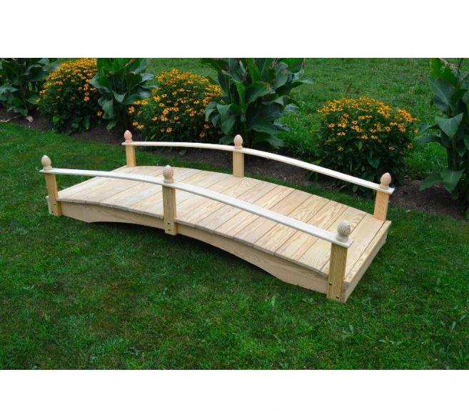 A & L Furniture A & L Furniture Acorn Garden Bridge in Pressure Treated Pine 3ft x 4ft / Unfinished Pine Bridge 3404-UNF