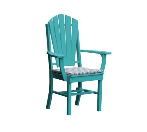 A & L Furniture A & L Furniture Adirondack Dining Chair w/ Arms Aruba Blue Dining Chair 4114-ArubaBlue